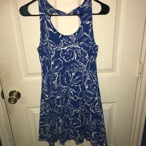 Blue and white dress